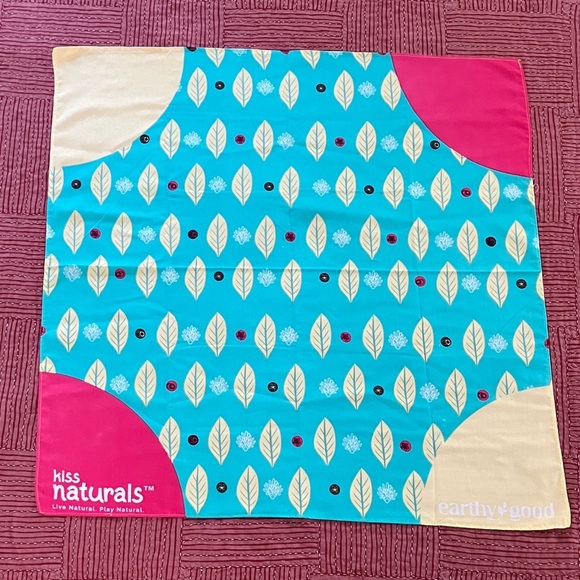 New turquoise Pink yellow Leaf Pattern Scarf - Picture 1 of 9